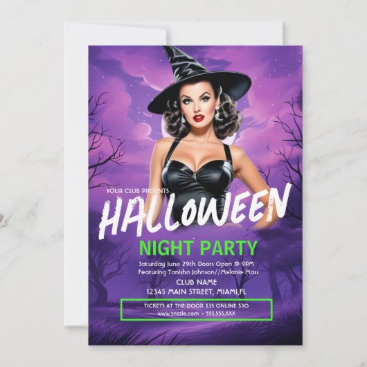 Halloween Ladies Night Club Bar Flyer uitnodiging (Voorkant)