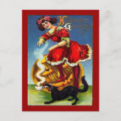 Halloween Lady in Red Briefkaart (Voorkant)