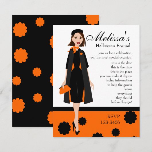 Halloween Lady Kaart (Voorkant / Achterkant)