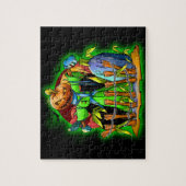 Halloween Lady Scarecrow Pumpkin Head RIP Bat Legpuzzel (Verticaal)
