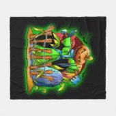 Halloween Lady Scarecrow Pumpkin Head RIP Bats Fleece Deken (Voorkant (Horizontaal))