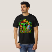Halloween Lady Scarecrow Pumpkin Head RIP Bats T-shirt (Voorkant volledig)