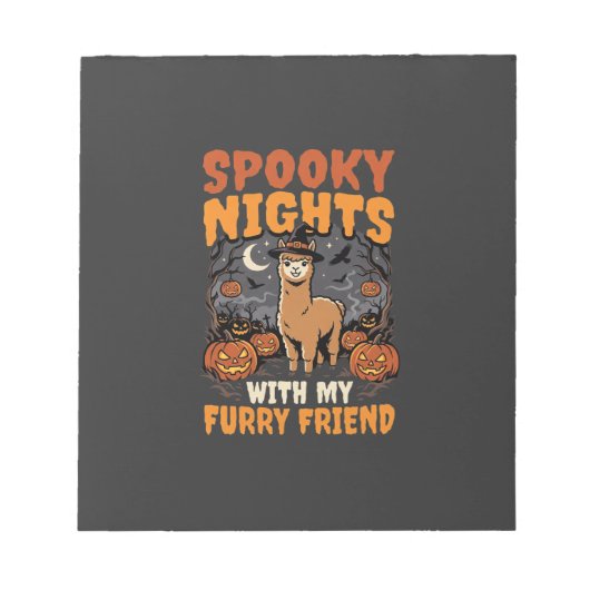 Halloween Lama Nacht Notitieblok (Voorkant)