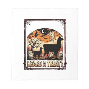 Halloween Lama Shirt Griezels Behandeling Kerkhof Notitieblok