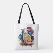 Halloween Lamb Pumpkin Tote Bag (Achterkant)