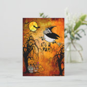 Halloween Lamb-Witch Party (gepersonaliseerd) Kaart (Staand voorkant)