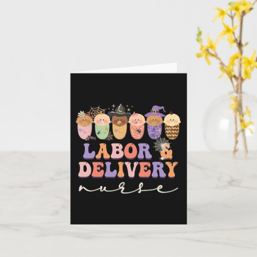 Halloween LandD Arbeid en Levering Verpleegkundige Kaart (Gele Bloem)