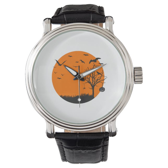 Halloween Landscape Halloween Design Horloge (Voorkant)