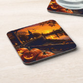 Halloween Landschap Twee Bier Onderzetter (Linkerzijde)
