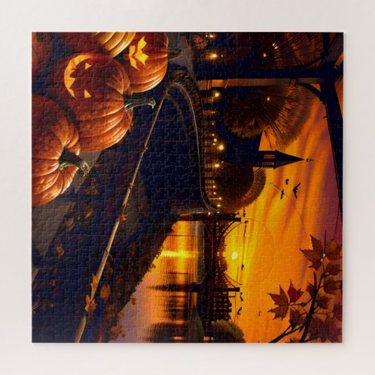 Halloween Landschap Twee Legpuzzel (Horizontaal)