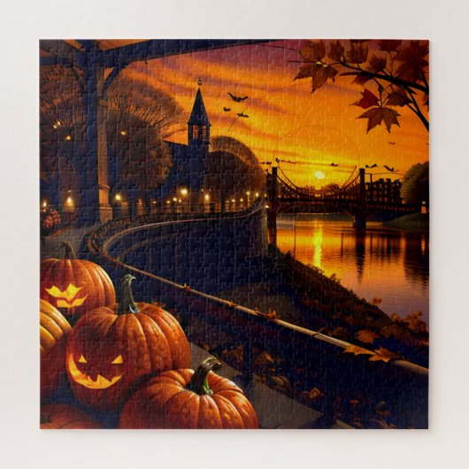 Halloween Landschap Twee Legpuzzel (Verticaal)