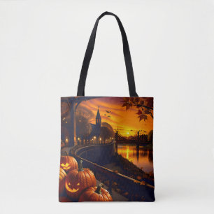 Halloween Landschap Twee Tote Bag