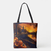Halloween Landschap Twee Tote Bag (Achterkant)