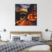 Halloween Landschap Vier Canvas Afdruk (Insitu (Slaapkamer))