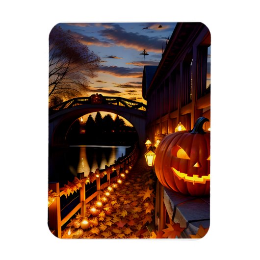 Halloween Landschap Vier Magneet (Verticaal)