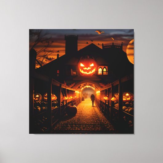 Halloween landschap vijf canvas afdruk (Voorkant)