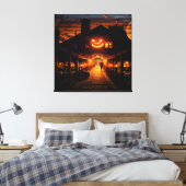 Halloween landschap vijf canvas afdruk (Insitu (Slaapkamer))