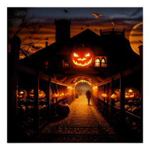 Halloween landschap vijf perfect poster