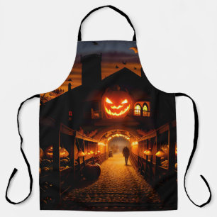 Halloween landschap vijf schort