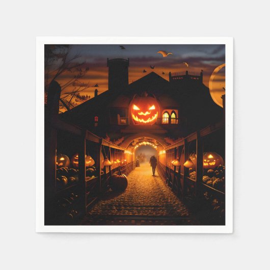 Halloween landschap vijf servet (Voorkant)