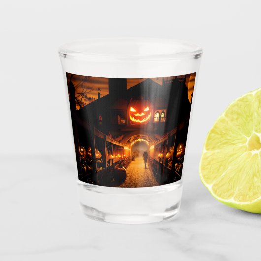 Halloween landschap vijf shot glas (Voorkant)
