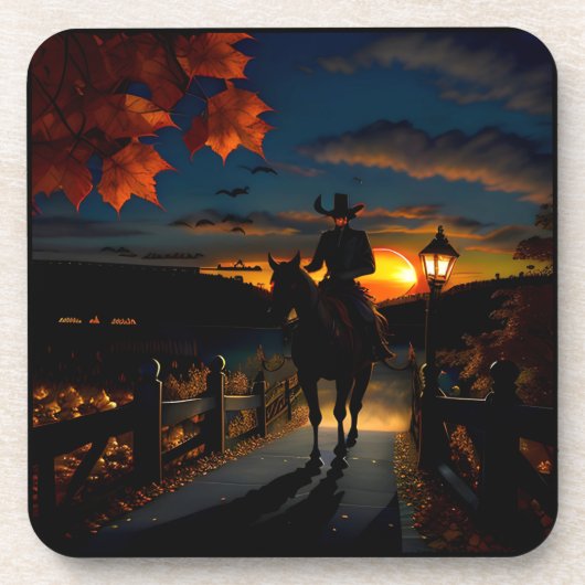 Halloween Landschap Zeven Bier Onderzetter (Voorkant)