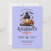 Halloween Lantaarn, Baths & Spider Party Uitnodigi Kaart (Voorkant)