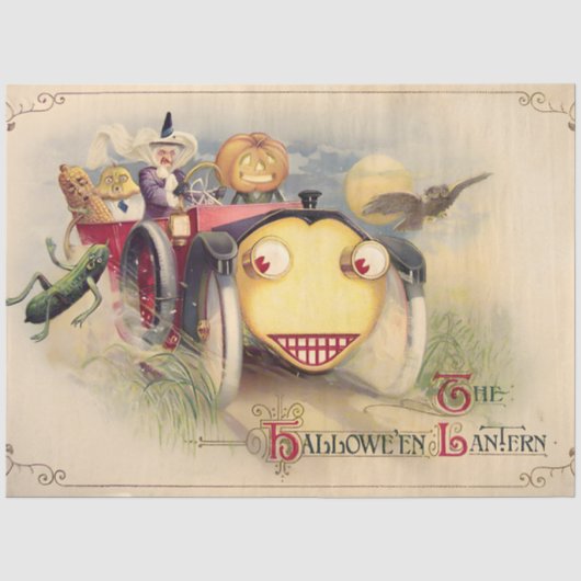 Halloween Lantaarn Groeten Decoupage Tissuepapier (Voorkant)