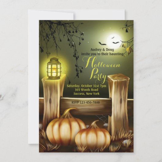 Halloween Lantaarn Uitnodiging (Voorkant)