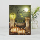 Halloween Lantern Invitation Kaart (Staand voorkant)