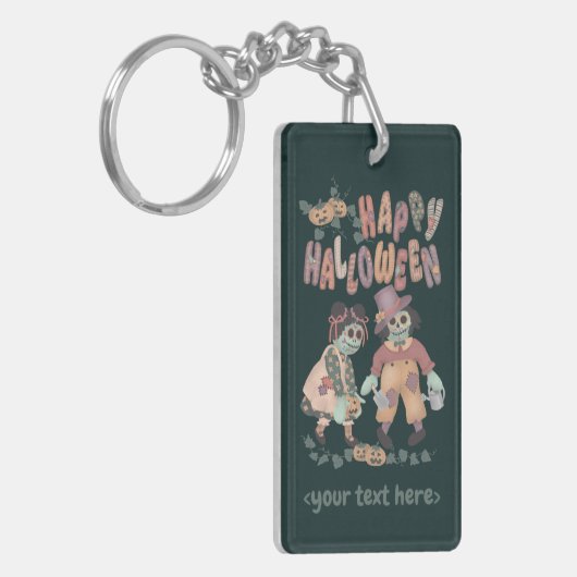 Halloween Lappenpop Zombies (2) - Sleutelhanger (Voorkant Links)