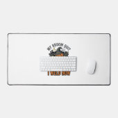 Halloween Lasser Shirts Grappige Heks Bezem Ontwer Bureaumat (Keyboard & Muis)
