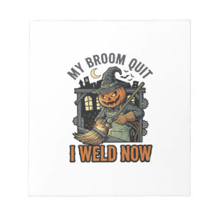 Halloween Lasser Shirts Grappige Heks Bezem Ontwer Notitieblok