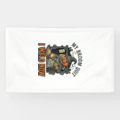Halloween Lasser Shirts Grappige Heks Bezem Ontwer Spandoek (Horizontaal)