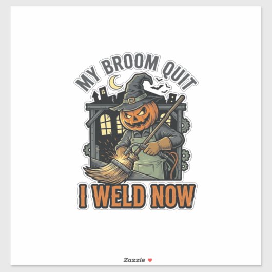 Halloween Lasser Shirts Grappige Heks Bezems Desig Sticker (Vel)