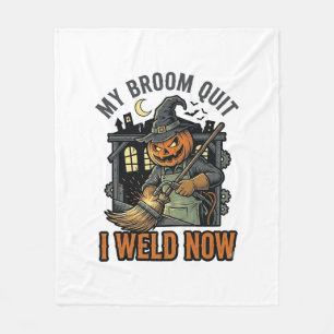Halloween Lasser Shirts Grappige Heks Bezems Ontwe Fleece Deken