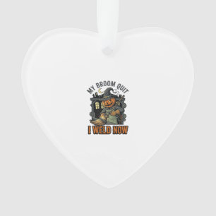 Halloween Lasser Shirts Grappige Heks Bezems Ontwe Ornament