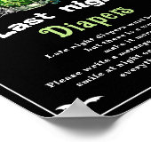 Halloween "Last Night Diapers" Baby shower spel Poster (Hoek)
