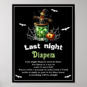 Halloween "Last Night Diapers" Baby shower spel Poster (Voorkant)