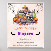 Halloween "Last Night Diapers" Baby shower spel Poster (Voorkant)