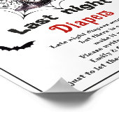 Halloween "Last Night Diapers" Baby shower spel Poster (Hoek)