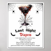 Halloween "Last Night Diapers" Baby shower spel Poster (Voorkant)
