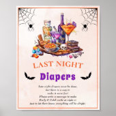 Halloween "Last Night Diapers" Baby shower spel Poster (Voorkant)
