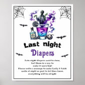 Halloween "Last Night Diapers" Baby shower spel Poster (Voorkant)