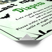 Halloween "Last Night Diapers" Baby shower spel Poster (Hoek)
