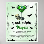 Halloween "Last Night Diapers" Baby shower spel Poster (Voorkant)