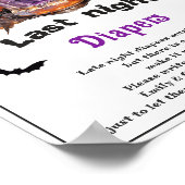 Halloween "Last Night Diapers" Baby shower spel Poster (Hoek)