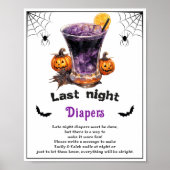 Halloween "Last Night Diapers" Baby shower spel Poster (Voorkant)