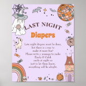 Halloween "Last Night Diapers" Baby shower spel Poster (Voorkant)