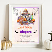 Halloween "Last Night Diapers" Baby shower spel Poster